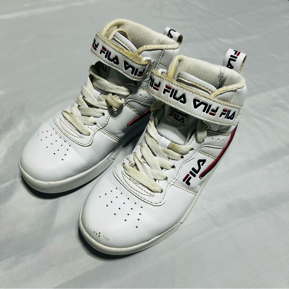 Fila White Sneakers For Kids Size 13 High Top